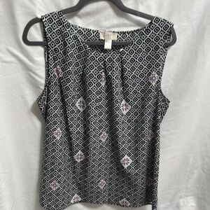 Black and White Geometric Women's Top